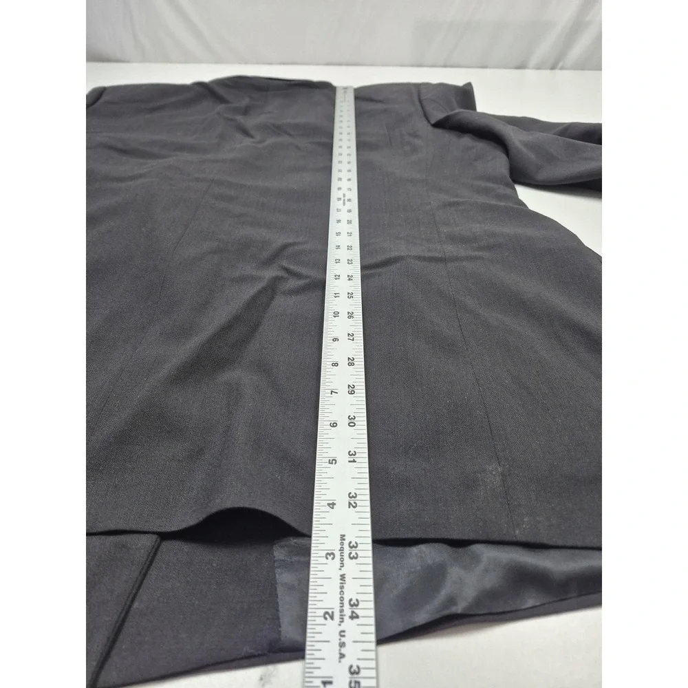 BeaverBrook Suit Mens 50 Long Black 100% Wool Double Breasted 2 Piece 45x36 NWT